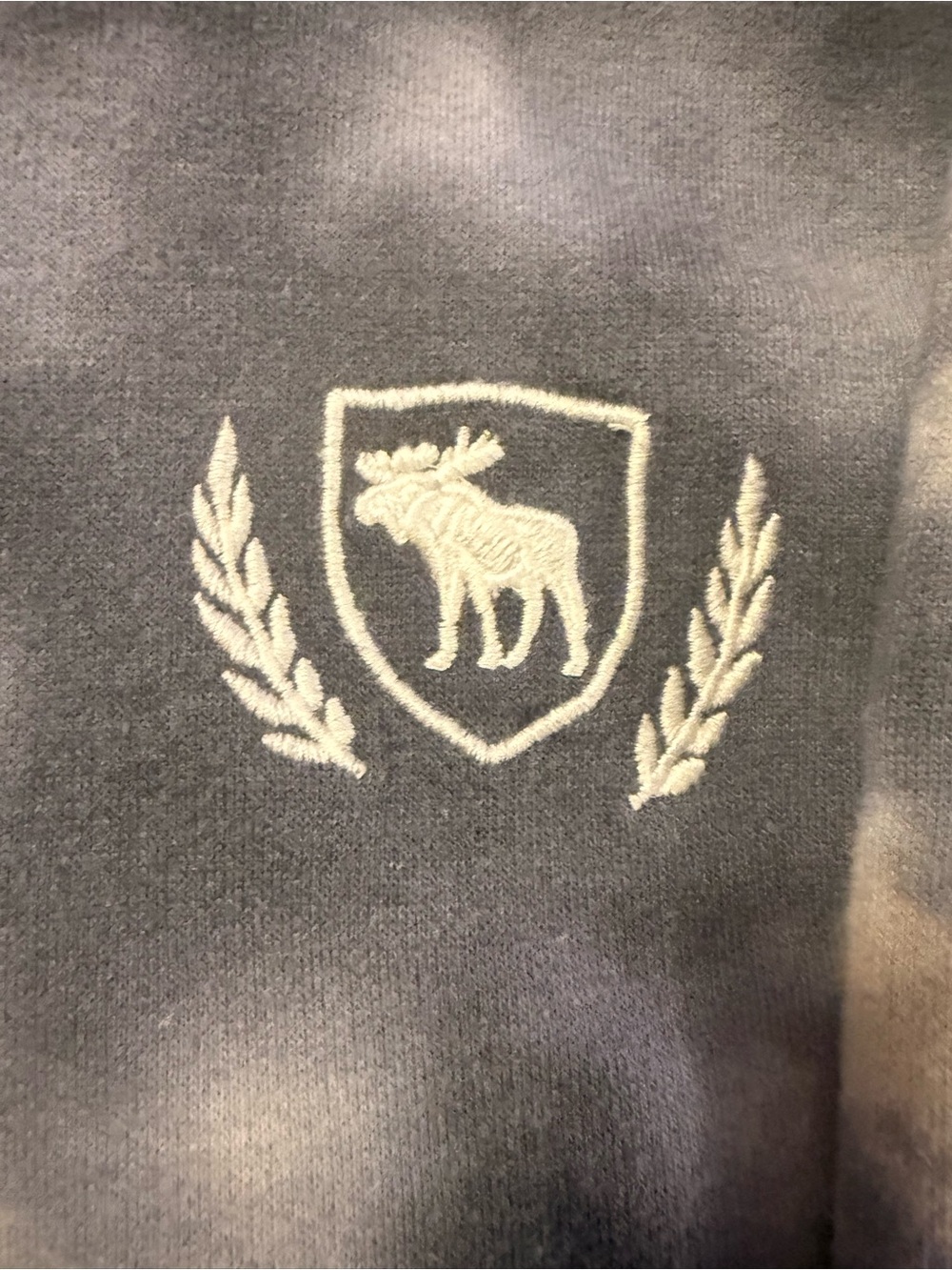abercrombie kids Gray Crewneck with White Embroidered Moose Crest